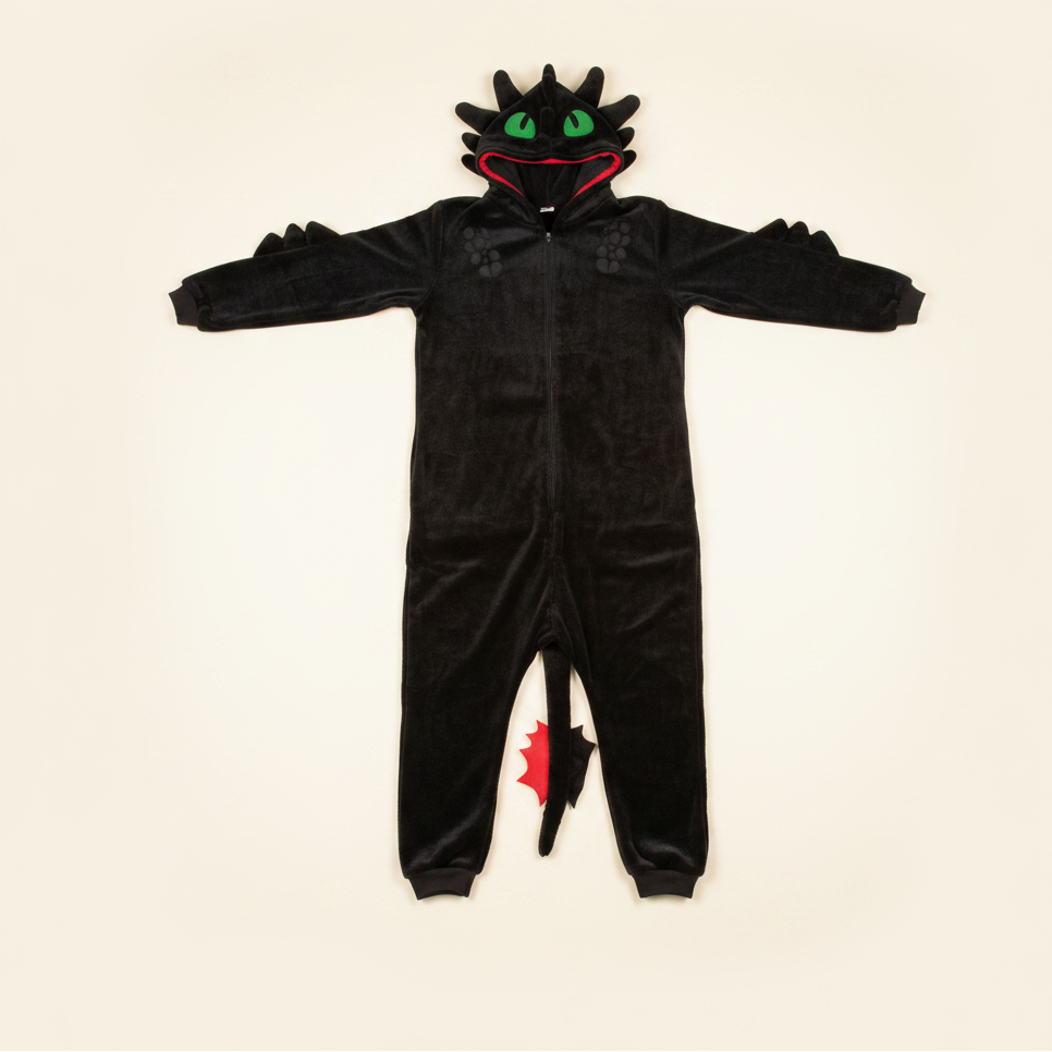 Teethless overal pajama na krémovém pozadí