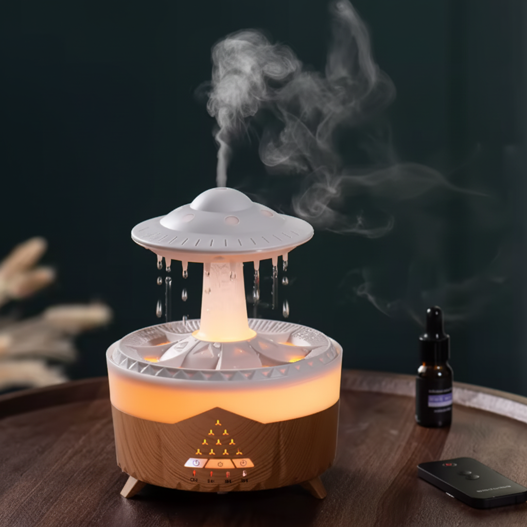 UFO Raindrop Aroma Diffuser – studio tmavé dřevo