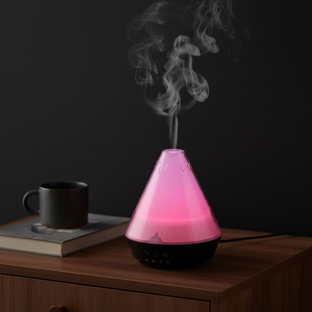 Crystal Cone Aroma Diffuser – pink/purple lifestyle